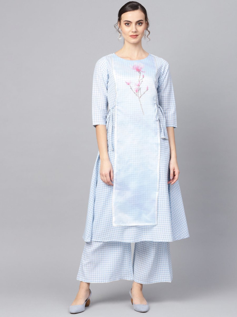 Ahalyaa Printed A Line Beautiful kurta with Palazzo for Women | Swadesiicart