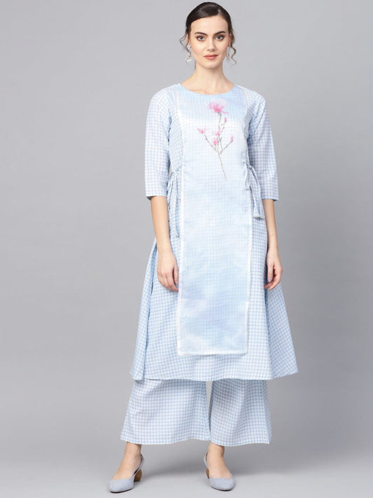 Ahalyaa Printed A Line Beautiful kurta with Palazzo for Women | Swadesiicart