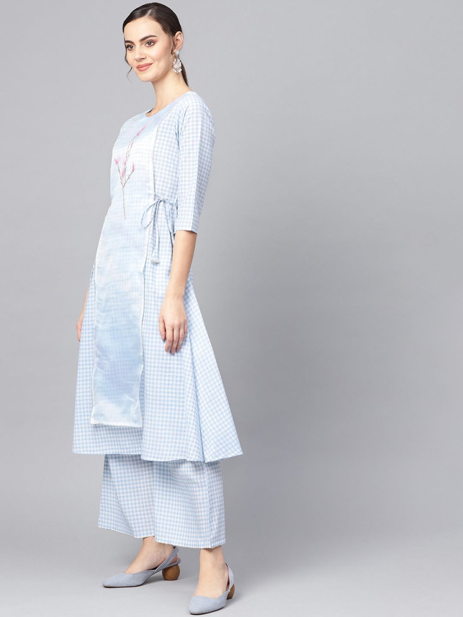 Ahalyaa Printed A Line Beautiful kurta with Palazzo for Women | Swadesiicart