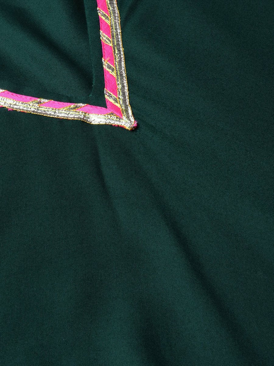Ahalyaa Dark Green Solid Kimono Rayon Kurta Set For Women | Swadesiicart