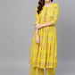 Ahalyaa Yellow Frock Suit with Plazzo | Swadesiicart