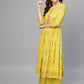 Ahalyaa Yellow Frock Suit with Plazzo | Swadesiicart