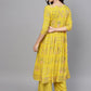 Ahalyaa Yellow Frock Suit with Plazzo | Swadesiicart