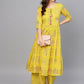 Ahalyaa Yellow Frock Suit with Plazzo | Swadesiicart