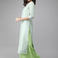 Ahalyaa Women Turquoise Blue & Gold-Toned Foil Printed Kurta with Palazzos | Swadesiicart