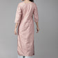 Ahalyaa Women Pink & Blue Printed Beautiful Kurta with Palazzo | Swadesiicart