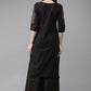 Ahalyaa Women Black & Golden Foil Print Kurta With Palazzo | Swadesiicart