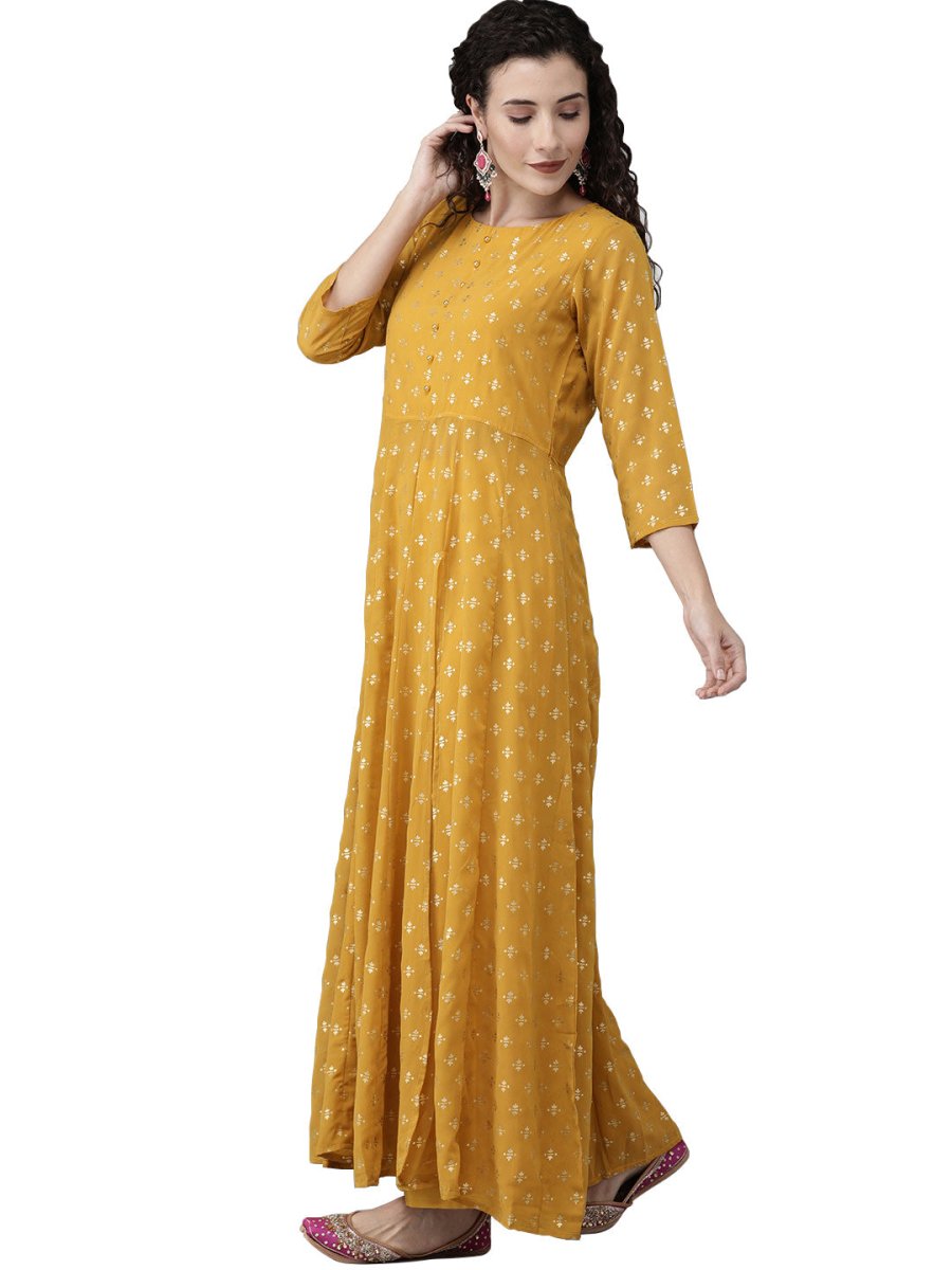 Ahalyaa Mustard Kurta with Beautiful Palazzo Set | Swadesiicart