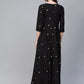 Ahalyaa Black & Pink High Slit Bandhani Khari Printed Anarkali Kurta with Palazzos | Swadesiicart