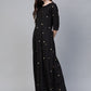 Ahalyaa Black & Pink High Slit Bandhani Khari Printed Anarkali Kurta with Palazzos | Swadesiicart