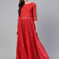 Ahalyaa Bandhani Print Anarkali Kurta with Palazzo | Swadesiicart