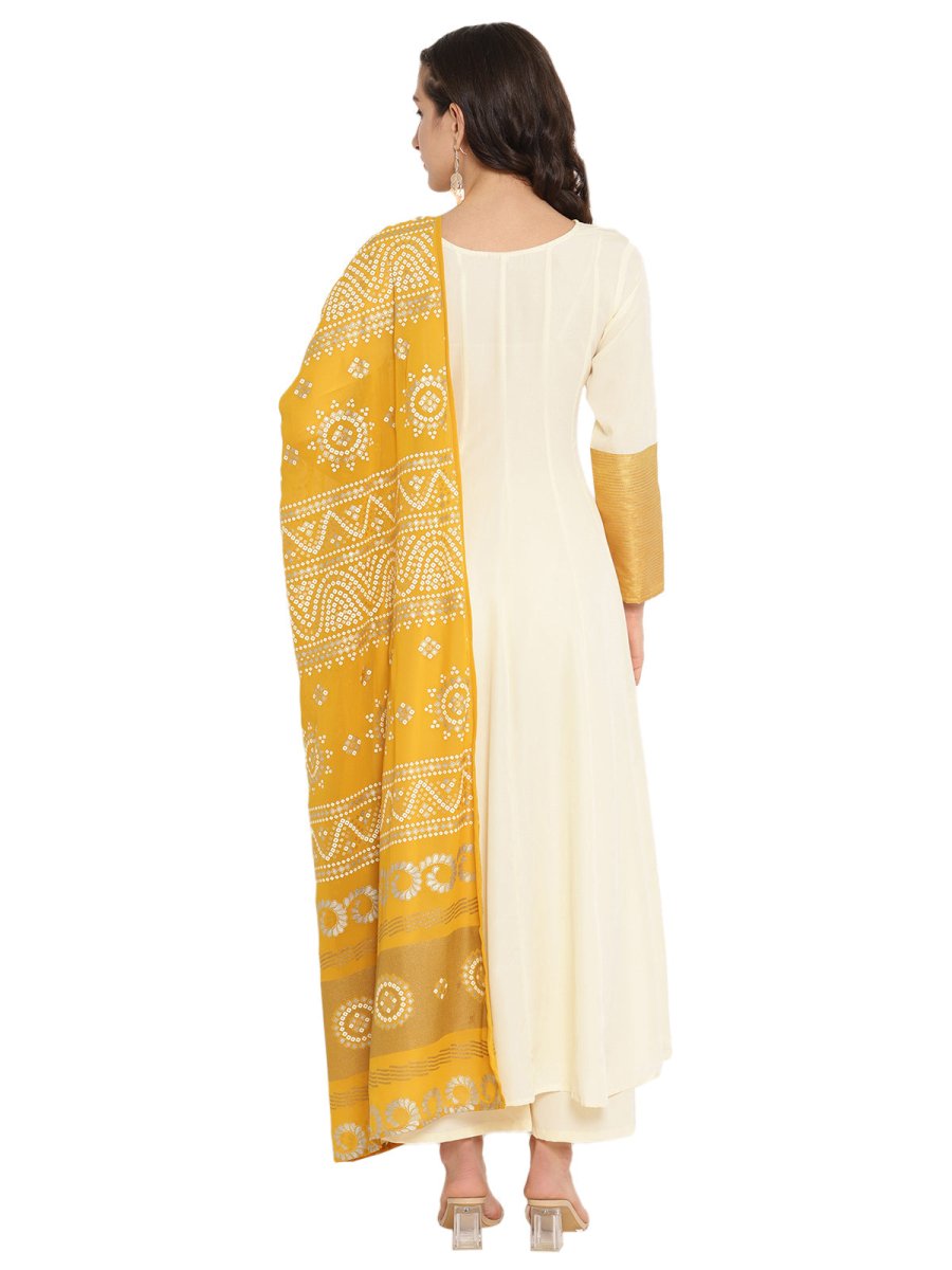 Ahalyaa Solid Anarkali Kurta With Dupatta Set | Swadesiicart