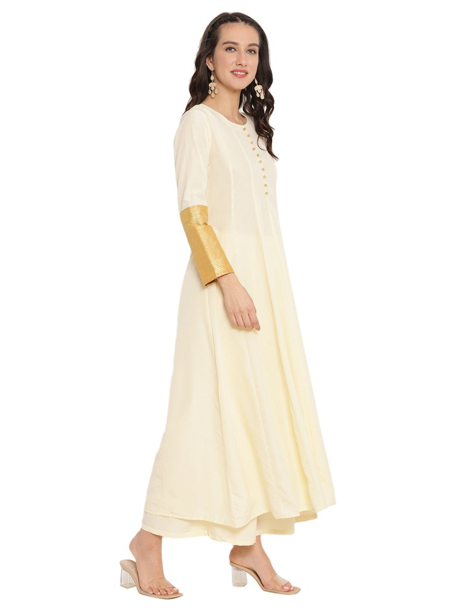 Ahalyaa Solid Anarkali Kurta With Dupatta Set | Swadesiicart