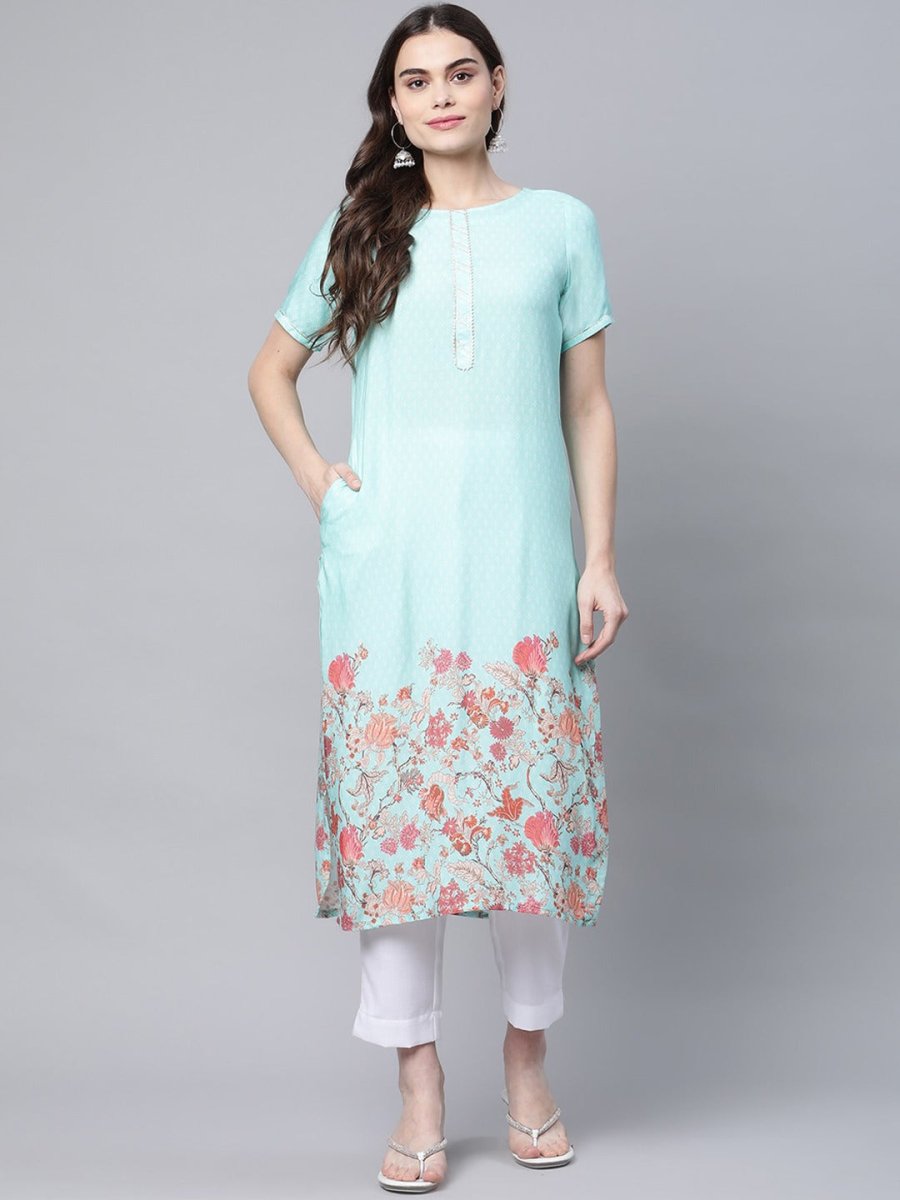 Ahalyaa Women Floral Printed Gotta Patti Kurta | Swadesiicart
