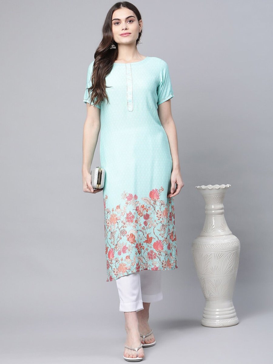 Ahalyaa Women Floral Printed Gotta Patti Kurta | Swadesiicart