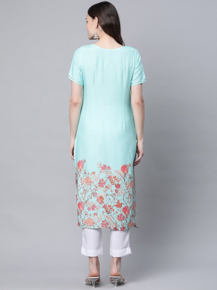 Ahalyaa Women Floral Printed Gotta Patti Kurta | Swadesiicart