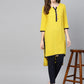 Ahalyaa Yellow Solid Straight Kurta For women | Swadesiicart