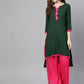 Ahalyaa Green Solid Straight Kurta for women | Swadesiicart