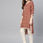 Ahalyaa Brown Printed Straight kurta | Swadesiicart