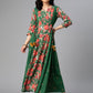 Ahalyaa Viscose Rayon Green Floral Printed Kurta | Swadesiicart