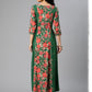 Ahalyaa Viscose Rayon Green Floral Printed Kurta | Swadesiicart