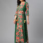 Ahalyaa Viscose Rayon Green Floral Printed Kurta | Swadesiicart