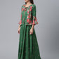 Ahalyaa Viscose Rayon Green Floral Printed Beautiful Kurta | Swadesiicart