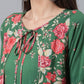 Ahalyaa Viscose Rayon Green Floral Printed Beautiful Kurta | Swadesiicart