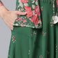 Ahalyaa Viscose Rayon Green Floral Printed Beautiful Kurta | Swadesiicart