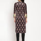 Ahalyaa Women's Black Color Digital Print Velvet Kurta | Swadesiicart
