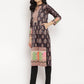 Ahalyaa Women's Black Color Digital Print Velvet Kurta | Swadesiicart