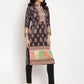 Ahalyaa Women's Black Color Digital Print Velvet Kurta | Swadesiicart