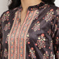 Ahalyaa Women's Black Color Digital Print Velvet Kurta | Swadesiicart