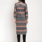 Ahalyaa Women's Multi Color Stripe Digital Print Velvet Kurta | Swadesiicart