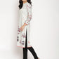 Ahalyaa Women's Light Green Color Digital Print Velvet Kurta | Swadesiicart