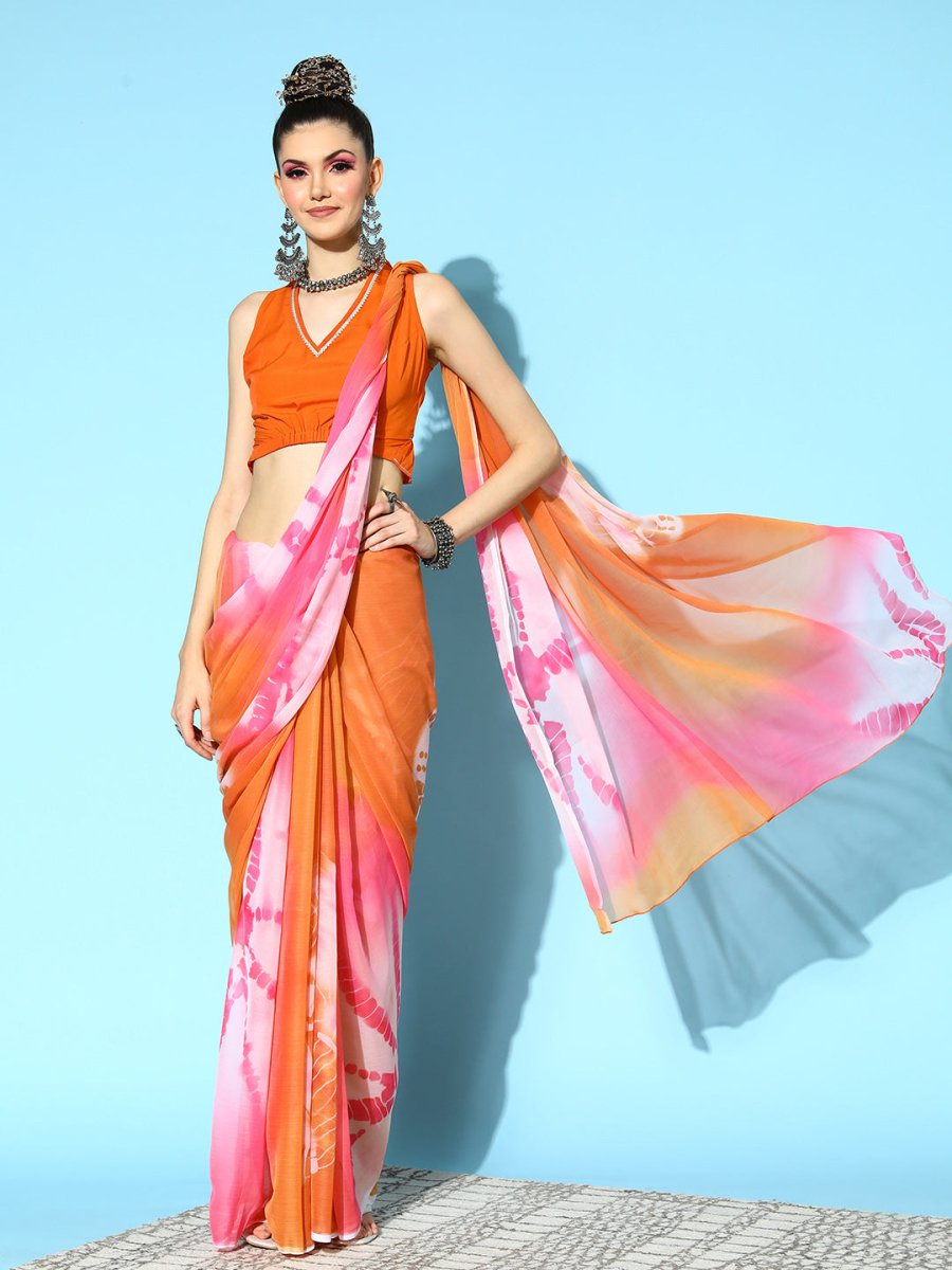 Ahalyaa Abstract Chiffon Saree | Swadesiicart