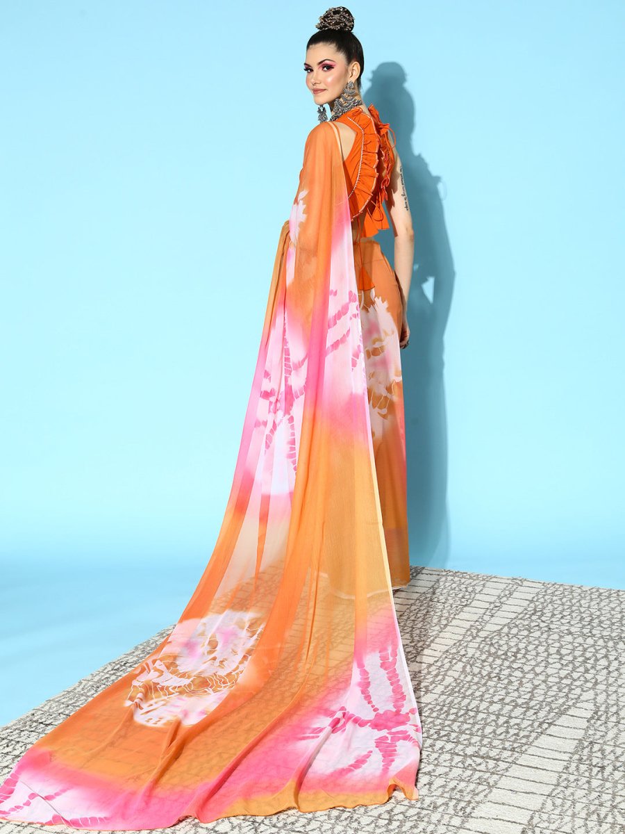Ahalyaa Abstract Chiffon Saree | Swadesiicart