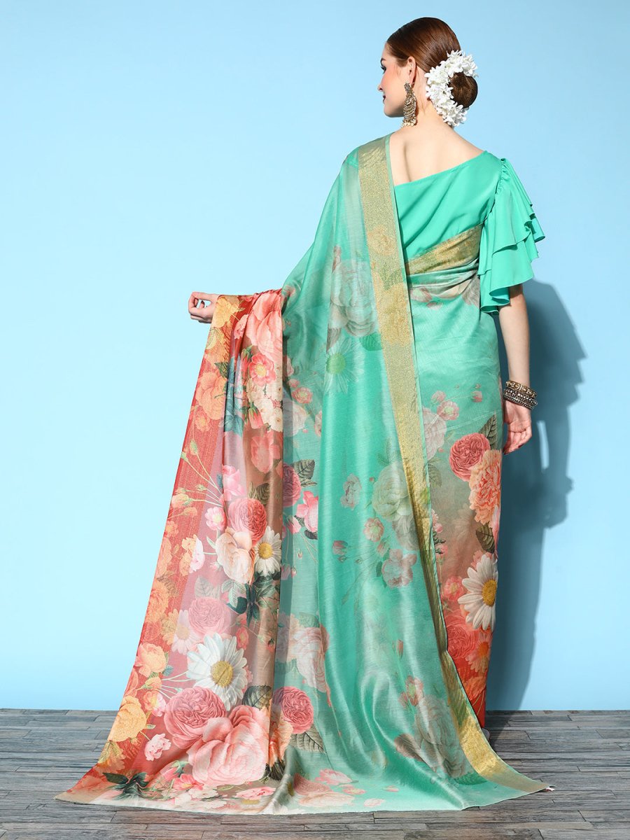 Ahalyaa Floral Printed Saree | Swadesiicart