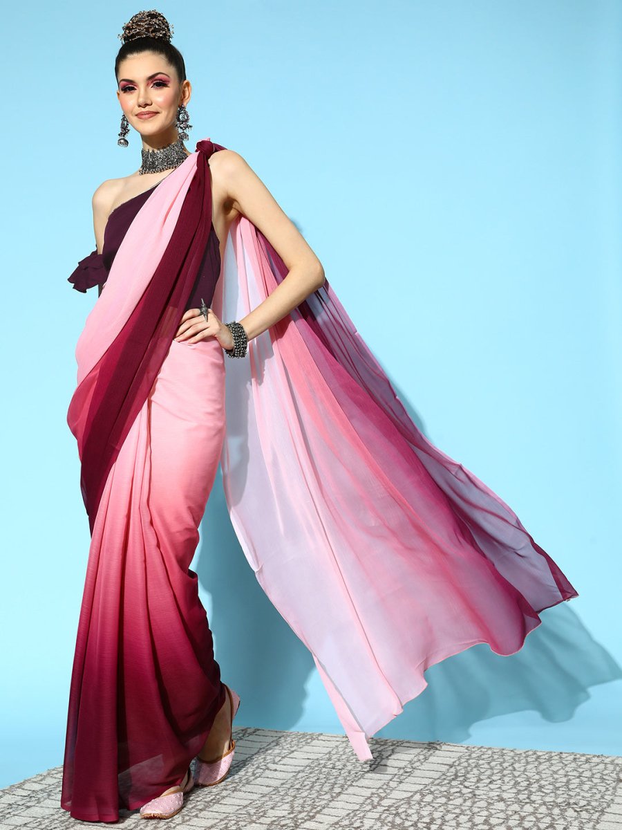 Ahalyaa Abstract Chiffon Saree | Swadesiicart