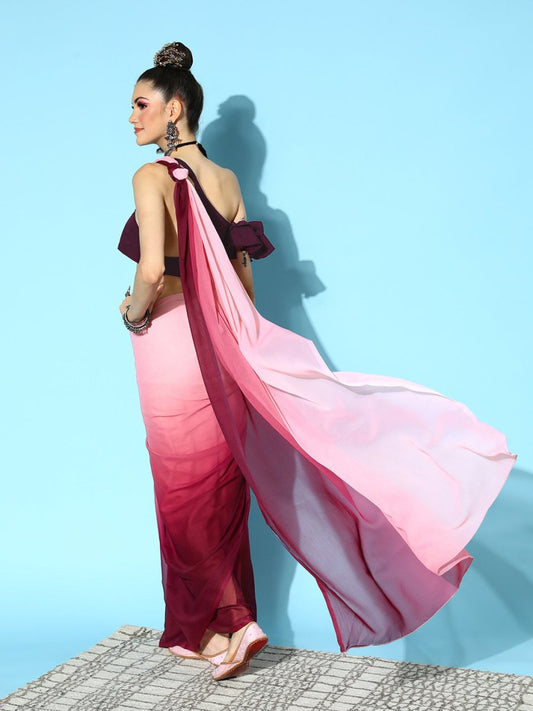 Ahalyaa Abstract Chiffon Saree | Swadesiicart