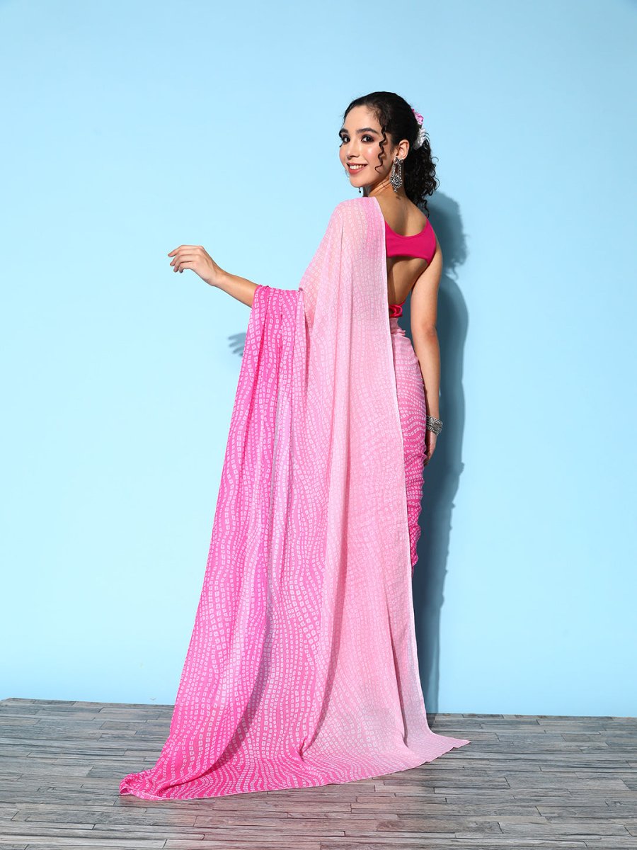 Ahalyaa Bandhani Saree with Solid border | Swadesiicart