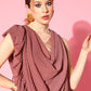 Ahalyaa Rusty Rose & Golden Woven Design Ready to Wear Saree | Swadesiicart