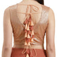 Ahalyaa Rust Brown Woven Design Ruffled Ready to Wear Saree Set | Swadesiicart
