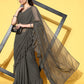 Ahalyaa Women Glitter Print Ruffle Saree | Swadesiicart