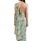 Ahalyaa Green & Peach Colored Printed Bagh Ready to Wear Saree Set | Swadesiicart