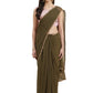Ahalyaa Olive Green Pleated Woven Design Saree Set | Swadesiicart