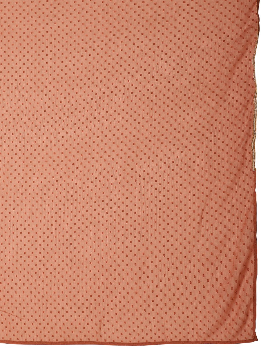 Ahalyaa Rusty Brown Pleated Ready to Wear Saree Set | Swadesiicart