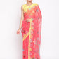 Ahalyaa Women's Red Colour Chiffon Digital Print Saree | Swadesiicart