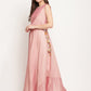 Ahalyaa Women Rusty Rose Chanderi Gold Foil Prin Lehenga Choli With Dupatta | Swadesiicart