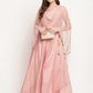 Ahalyaa Women Rusty Rose Chanderi Gold Foil Prin Lehenga Choli With Dupatta | Swadesiicart